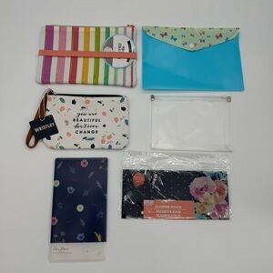 NWT lot of pouches for misc use like makeup stationary or organization